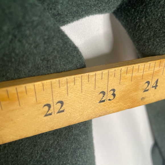 Lands End Womens Size 12 Petite Wool Nylon Recycled Cashmere Pea Coat Green B - Picture 6 of 8